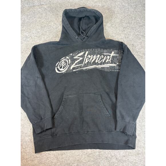 Vintage 90s Y2K Element Sweatshirt Hoodie Mens XXL Black Skateboards Streetwear - Picture 1 of 6